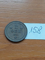 Sweden 2 öre 1901 bronze, ii. Oscar 158.