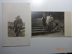 Two old photo postcards together (1928)