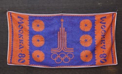 1980 Moszkva Olimpia ajándék emléktárgy ritkaság nagyméretű frottír törölköző fürdőlepedő