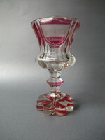 Stained, polished, antique Biedermeier glass (16 cm)