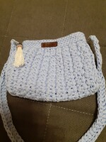 Casual bag crocheted from polyester cord yarn.