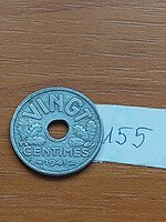 France 20 vingt centimes 1941 zinc 155.
