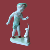 Aquincum porcelán fiú nyuszival
