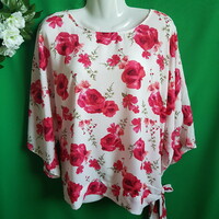 New size 42 rose print ¾ bat sleeve blouse top