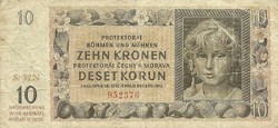 10 Korun crown kronen 1942 Czech Moravian Protectorate 2.