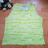 New, 56/4xl, pull front, green striped sleeveless t-shirt, top
