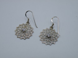 Uk0149 cute clear stone silver earrings with hook 925