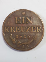 Nice condition!!! Austria Ferenc József 1 krajcár ein kreuzer 1816 a bronze coin