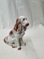 Hollóházi porcelán spániel kutya figura hibátlan állapotban