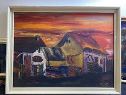 Tóth János?: Éjjel a faluban