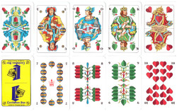 263. Német sorozatjelű skat kártya Coeur Új altenburgi kártyakép 32 lap 1985 körül