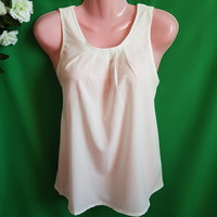 New, size M, snow white, drawn front, sleeveless blouse, T-shirt, top