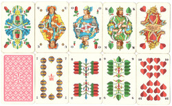 260. Német sorozatjelű skat kártya Coeur Új altenburgi kártyakép 32 lap 1980 körül