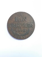 Nice condition!!! József Ferenc of Austria 1 krajcár ein kreuzer 1816 b bronze coin