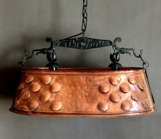 Hatslmas art and craft copper - wrought iron lamp chandelier. Negotiable!