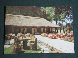 Postcard, Balatonszéplak, Piroska Inn skyline, terrace detail