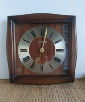 Dugena wood framed art deco quartz wall clock