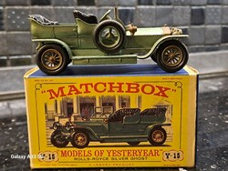 Matchbox Rolls-Royce silver ghost y-15 angol fémházas autó 55:1 gyűjtői állapotban dobozában modell