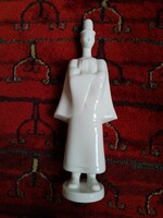Aquincum porcelain lad with clasped hands white glazed figure statue flawless display case nipp