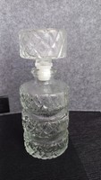 Old whiskey/liquor carafe, engraved and polished, 300 ml, height: 18.5 cm
