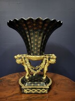 Puttós bronze and porcelain centerpiece, offering, table decoration, fruit bowl