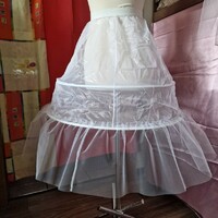 Wedding asz62 - 2-round ruffled white bridal petticoat, hoop