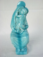 Zsolnay mázas kerámia Madonna a kisdeddel