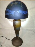 Huge tall rare beautiful colorful dragonfly pattern galle lamp 62cm
