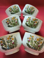 6pcs porcelain botanical field flower pattern coffee tea cup bowl bowl compote ice cream