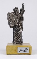925 silver Moses statue marked 1Q238 on a pedestal 11.5 Cm