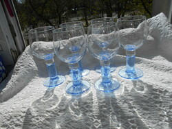 6 db  talpas pezsgős pohár-kehely-szép  kék színű vastag szárral