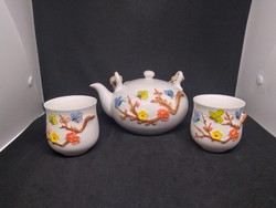 6 személyes kínai porcelán teás készlet - kézzel festett kidomborodó mintával
