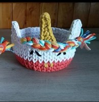 Crochet storage in the shape of a unicorn