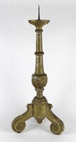 1Q222 antique carved large wooden candle holder 52.5 Cm