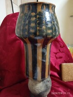 Retro nagyméretű régi cserép kèzifestèsű váza jelzéssel