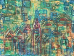 Mediterranean  - 75cmx55cm abstract egyedi vászonkép