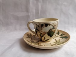 Antique Zsolnay orchid cappuccino coffee cup