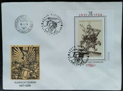 F3308d / 1979 painting : dürer block on fdc with double stamp