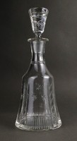 1Q259 Old Flawless Blown Polished Crystal Tabletop Corked Beverage Pourer 22.5 Cm
