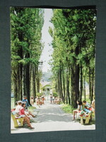 Postcard, Balatonmária Spa, Somogy County Council children's resort, entrance to the park detail with children