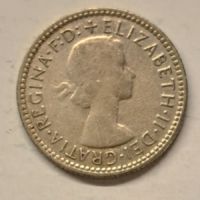Australia ii. Elizabeth 500 silver 6 pence 1957. (H/2)