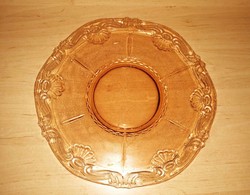 Antique amber colored glass serving bowl - dia. 28 cm (6p)