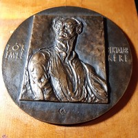 Czinder Antal: Pór Bertalan, bronz emlékérem fa lapon