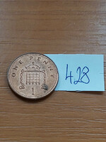 English England 1 penny 2002 steel copper plated, ii. Queen Elizabeth 428