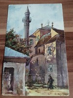 Pécs, hospital-chapel, jr. Watercolor by Richter, 1928