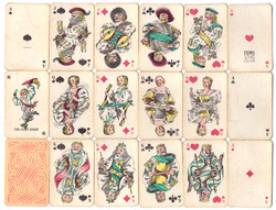 284. Pasziánsz kártya OTK Casino Dupla pakli 2 x 52 lap + 2 joker 1970 körül 44 X 67 mm