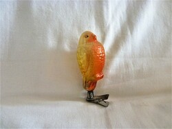 Old glass Christmas tree decoration! - Colorful bird (with a beak!)
