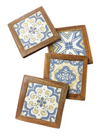 Coaster set of 4 (blue Mediterranean)