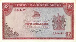 2 Dollars 24.05.1979 Watermark zimbabwe bird rhodesia rhodesia beautiful