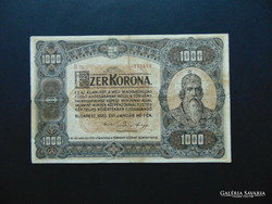 1000 Korona 1920 brown row and serial number rarer version
